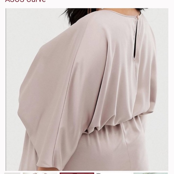 🆕 ASOS Design Curve Rose Gold Kimono Dress US 20 - Picture 2 of 5